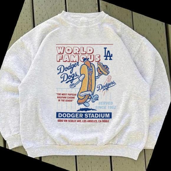 Other - 1962 vtg Los Angeles Dodgers Hot Dog Graphic shirt sweatshirt world famous retro